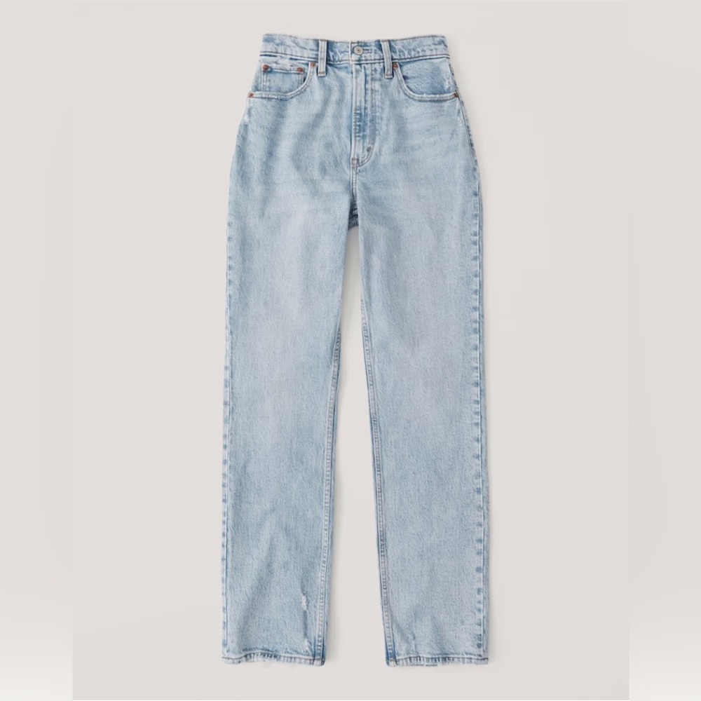 Abercrombie Curve Love The 90’s Straight Ultra High Rise Light Size 25-0S